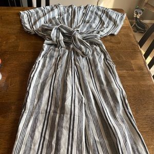 American Eagle striped jumpsuit XS